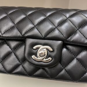 Chanel Classic Quilted Mini Rectangular Black Lambskin