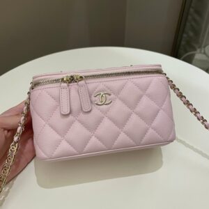 Chanel 22P Quilted Coco Vanity Rectangular Rose Clair Lilac Caviar