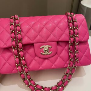 Chanel Classic Quilted Small Double Flap Candy Pink Caviar