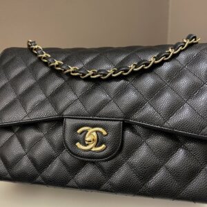 Chanel Classic Quilted Jumbo Double Flap Black Caviar