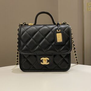 Chanel 22K Flap with Top Handle Black Caviar