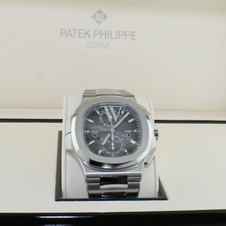 Patek Philippe Nautilus Travel Time Chronograph Stainless Steel Automatic Mens Watch 5990-1A-001