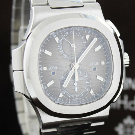 Patek Philippe Nautilus Travel Time Chronograph Stainless Steel Automatic Mens Watch 5990-1A-001