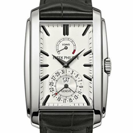 Patek Philippe Gondolo Silver White Dial 18K Gold Mens Watch 5200G-010