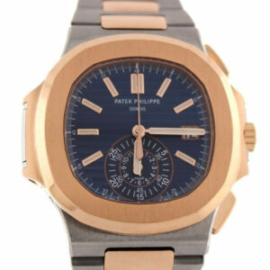 Patek Philippe Nautilus Mechanical Blue Dial Stainless Steel And 18Kt Rose Gold Mens Watch