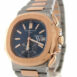 Patek Philippe Nautilus Mechanical Blue Dial Stainless Steel And 18Kt Rose Gold Mens Watch