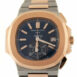 Patek Philippe Nautilus Mechanical Blue Dial Stainless Steel And 18Kt Rose Gold Mens Watch