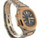 Patek Philippe Nautilus Mechanical Blue Dial Stainless Steel And 18Kt Rose Gold Mens Watch