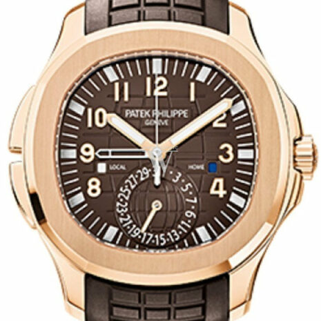 Patek Philippe Aquanaut Brown Embossed Arabic Dial Rose Gold Composite Mens Watch 5164R-001