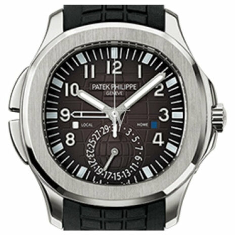 Patek Philippe Aquanaut Dual Time Black Dial Automatic Mens Watch 5164A-001