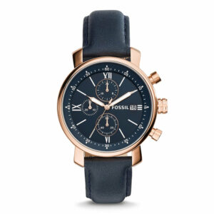 Fossil Analog Men's Watch Gold Plated Leather Strap - BQ1704