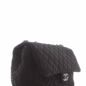 Chanel Black Denim Single Flap Jumbo SHW Handbag