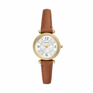 Fossil Carlie Women's Three-Hand Medium Brown Leather Watch - ES5297