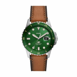 Fossil Blue Three Hand Date Tan Eco Leather Men's Watch - FS5946