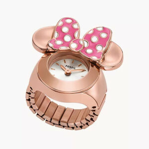 Disney Fossil Limited Edition Two-Hand Rose Gold-Tone Stainless Steel Watch Ring