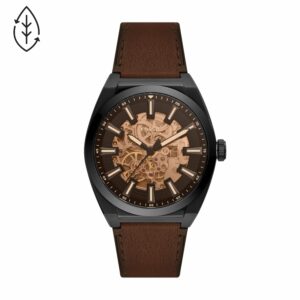 Fossil Everett Automatic Dark Brown Eco Leather Men's Watch - ME3207