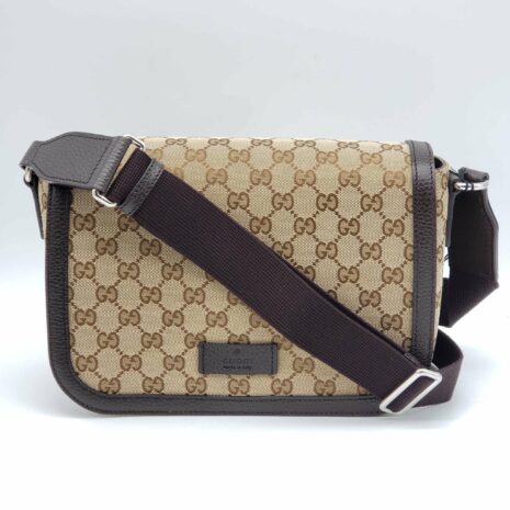 gucci-gg-canvas-leather-brown-messenger-shoulder-bag-156582