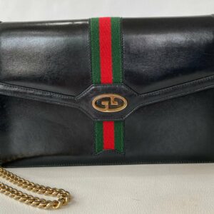 GUCCI New GG WEB LEATHER CHAIN BAG