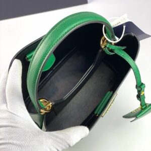 Prada Panier bag in Saffiano leather mango