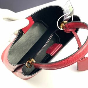 Prada Panier bag in Saffiano leather red