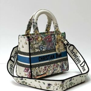 Dior MEDIUM LADY D-LITE BAG Latte Multicolor