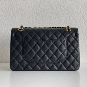 CHANEL small classic nandbag Grained Calfskin & Gold-Tone Metal Black