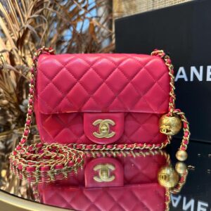 Chanel Runway Pink Square Mini Flap Pearl Crush Bag