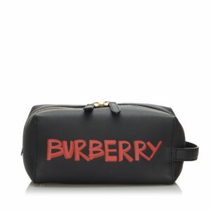 Pre-Loved Burberry Black Others Leather Graffiti Clutch Bag United Kingdom