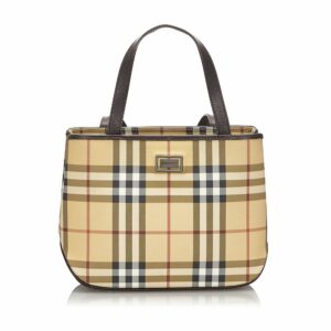 Pre-Loved Burberry Black Canvas Fabric Nova Check Handbag United Kingdom
