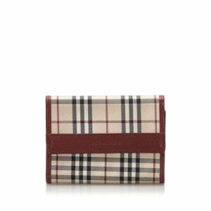 Pre-Loved Burberry Brown Others Leather House Check Canvas Wallet United Kingdom
