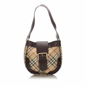Pre-Loved Burberry Brown Haymarket Check Shoulder Bag United Kingdom