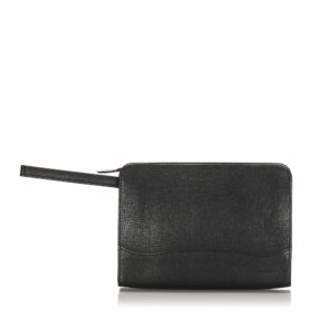 Pre-Loved Burberry Black Calf Leather Clutch Bag United Kingdom