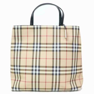 Authentic Burberry Tote Bag Cream PVC (SHC1-14444)