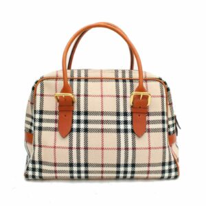 Authentic Burberry Hand Bag Beige Canvas (SHC1-14313)