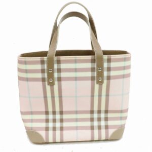 Authentic Burberry London Tote Bag Pink PVC (SHC1-14353)