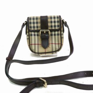 Authentic Burberry Shoulder Bag Light Brown PVC (SHC7-10093)