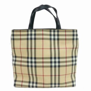 Authentic Burberry London Tote Bag Light Brown PVC (SHC1-14959)