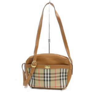 Authentic Burberry Shoulder Bag Light Brown Canvas (SHC7-10295)