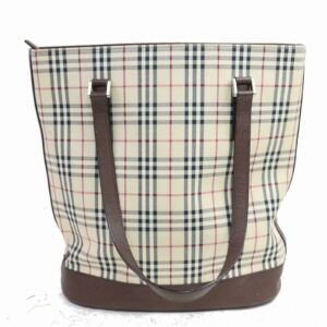 Authentic Burberry Tote Bag Beige Canvas (SHC1-15475)
