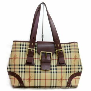 Authentic Burberry Shoulder Bag Beige PVC (SHC7-10226)
