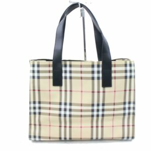 Authentic Burberry Tote Bag Beige PVC (SHC1-14755)