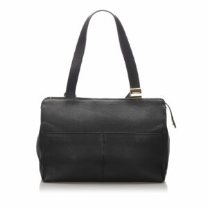 Pre-Loved Burberry Black Calf Leather Shoulder Bag United Kingdom