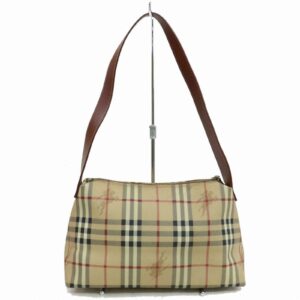 Authentic Burberry London Shoulder Bag Brown PVC (SHC7-10761)
