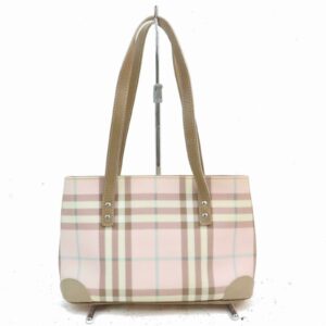 Authentic Burberry London Hand Bag Pink PVC (SHC7-10047)