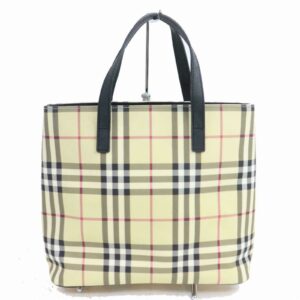 Authentic Burberry London Tote Bag Beige PVC (SHC1-14338)