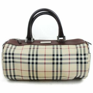 Authentic Burberry Hand Bag Beige PVC (SHC7-10045)