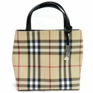 Authentic Burberry Hand Bag Beige PVC (SHC7-10467)
