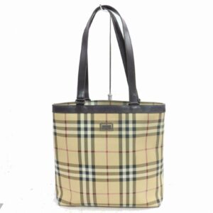 Authentic Burberry Tote Bag Beige PVC (SHC1-14305)
