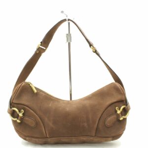 Authentic Burberry Shoulder Bag Brown Suede Leather (SHC1-14250)