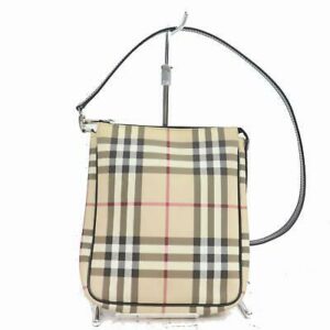 Burberry London Shoulder Bag Beige PVC